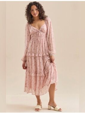 Altar’d State flowy ruffle midi dress